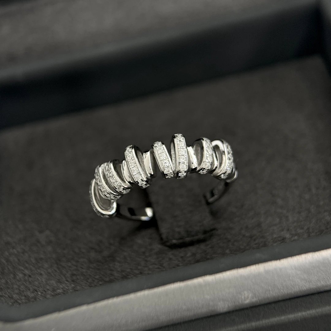 Paris *new thread rotating ring high-end custom 925 sterling silver electroplating